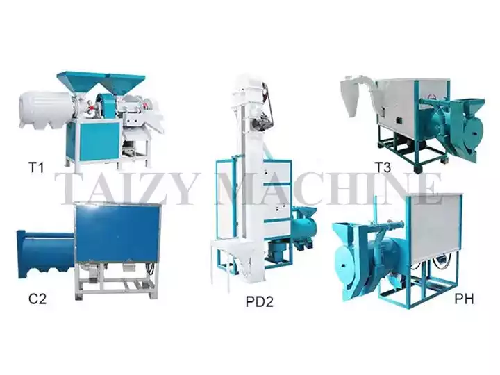 Diferentes modelos de máquina de sémola de maíz.