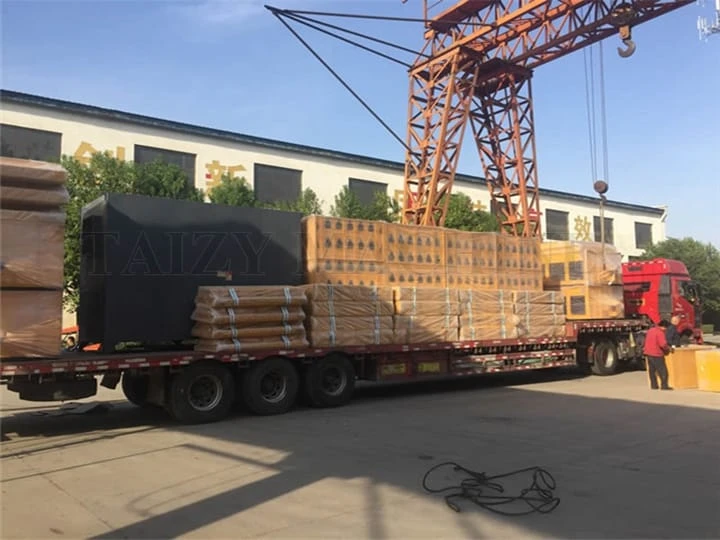 The tower dryer is being loaded.